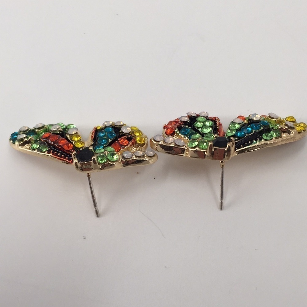 butterfly Earrings Rhinestone - Picture 5 of 9